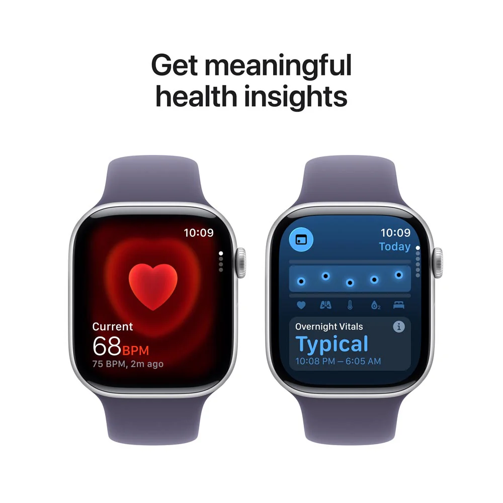 Apple Watch Series 11 GPS + Cellular 46mm Silver Aluminium Case with Purple Fog Sport Band - S/M - Image 5