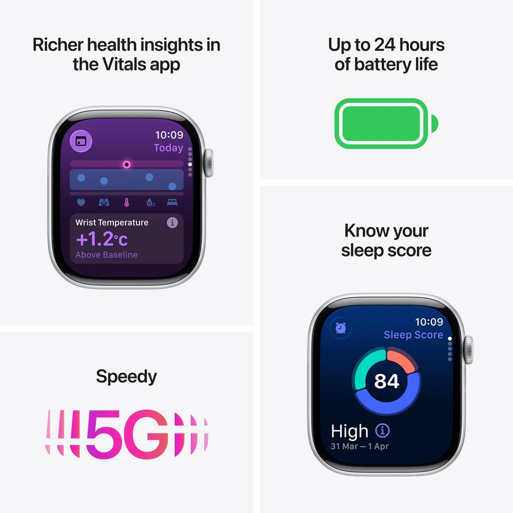 Apple Watch Series 11 GPS + Cellular 46mm Natural Titanium Case with Natural Milanese Loop - M/L - Image 3