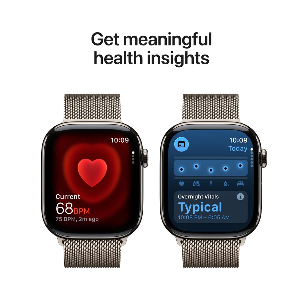 Apple Watch Series 11 GPS + Cellular 46mm Natural Titanium Case with Natural Milanese Loop - M/L - Image 5