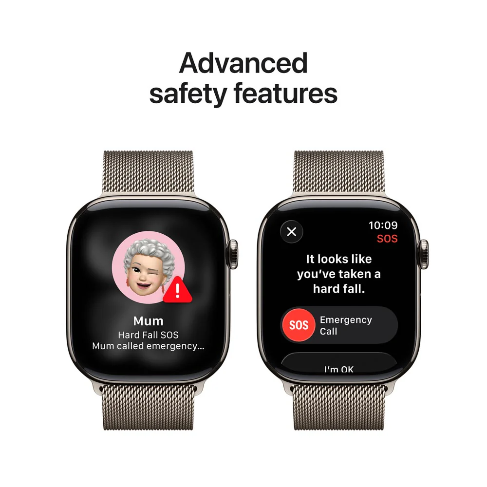 Apple Watch Series 11 GPS + Cellular 46mm Natural Titanium Case with Natural Milanese Loop - M/L - Image 6