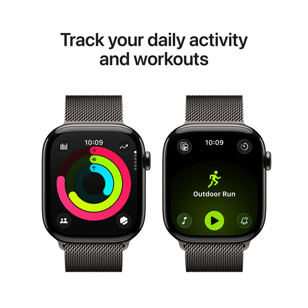 Apple Watch Series 11 GPS + Cellular 46mm Slate Titanium Case with Slate Milanese Loop - S/M - Image 4