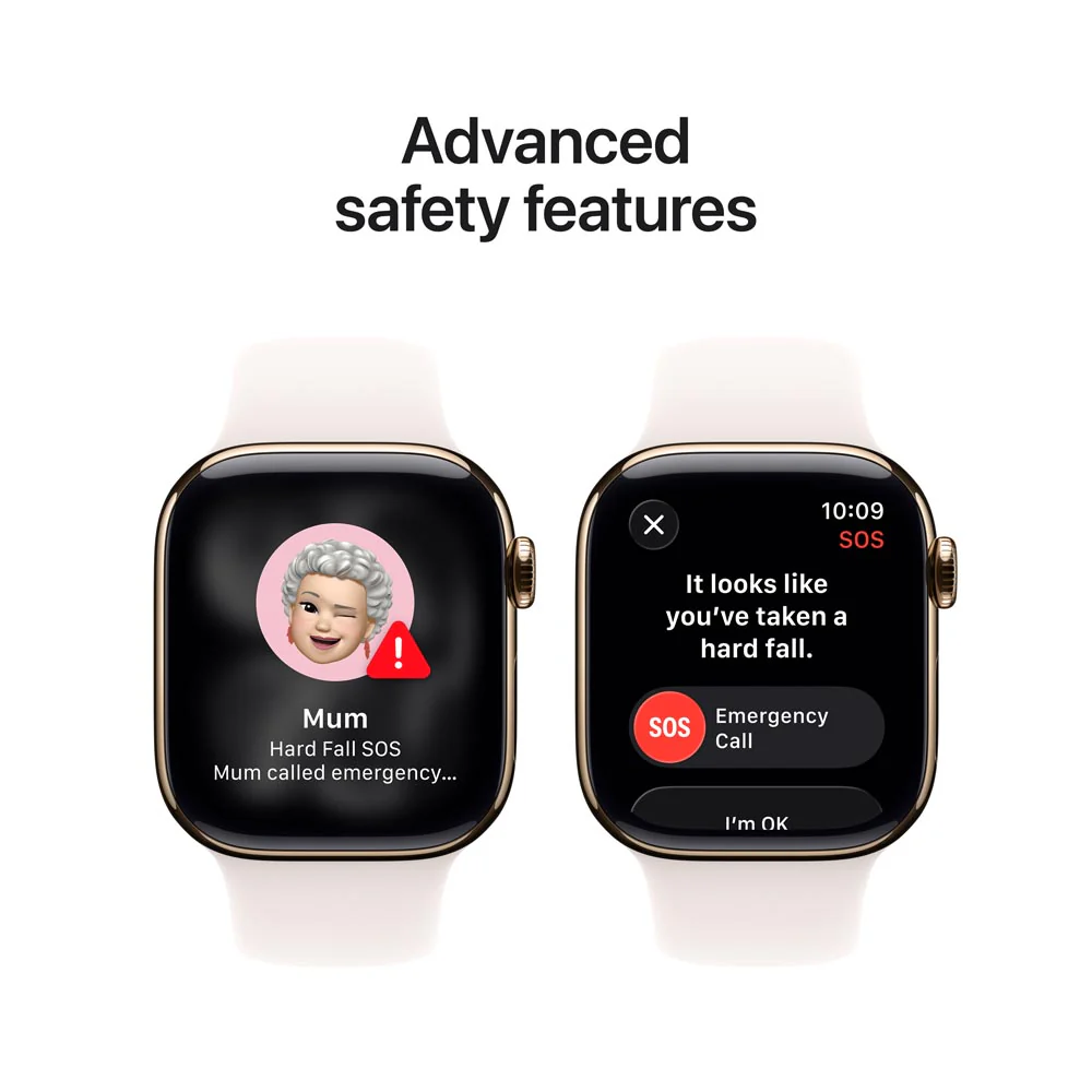 Apple Watch Series 11 GPS + Cellular 46mm Gold Titanium Case with Light Blush Sport Band - S/M - Image 6