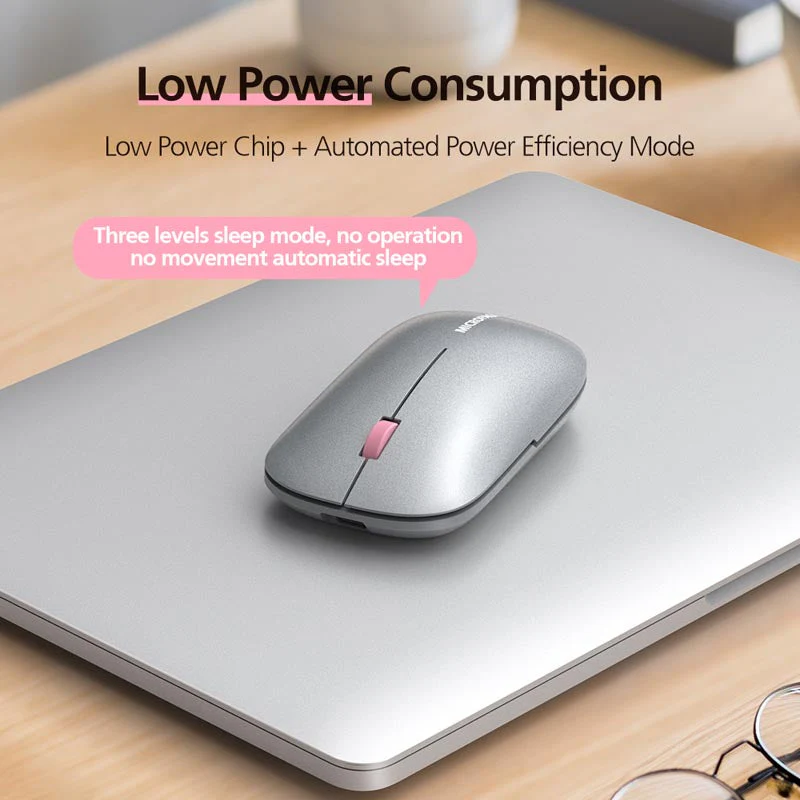 MicroPack ML-203W-GY Lifestyle 2.4G+Bluetooth Rechargeable Wireless Mouse, Grey - Image 5