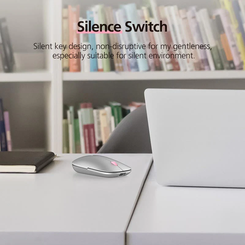 MicroPack ML-203W-GY Lifestyle 2.4G+Bluetooth Rechargeable Wireless Mouse, Grey - Image 7