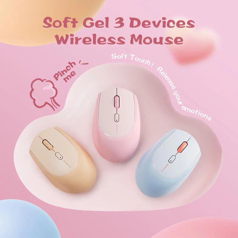 MicroPack MS-201W-CR Lifestyle 2.4G + Bluetooth Wireless Mouse, Cream - Image 9