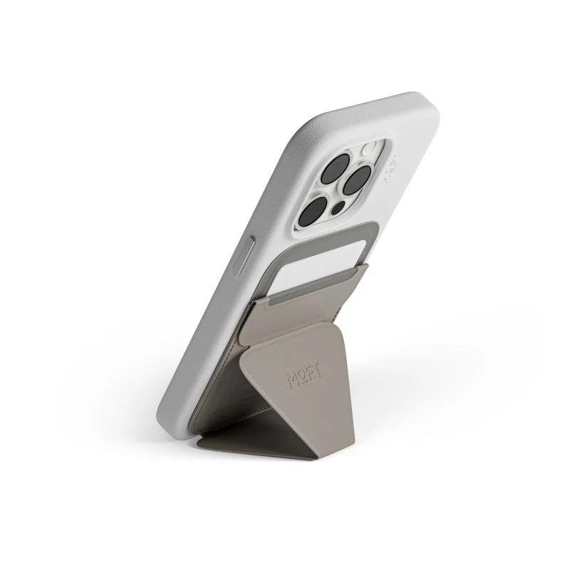 Moft MS007MP-1 Snap-On Phone Stand & Wallet MOVAS (MagSafe Compatible) - Taupe - Image 4