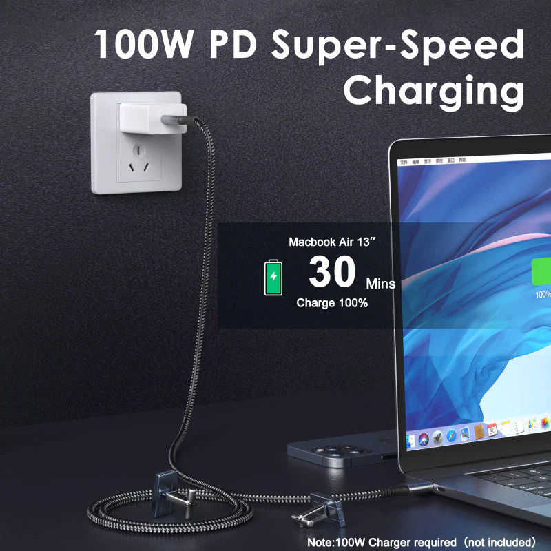 Mokin CC0118 USB4 40Gbps 100W PD USB C Cable 1.8m (Grey) - Image 5