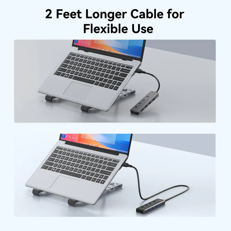 Mokin MOUC5708 5-In-1 USB-A to 4USB-A3.0+USB DC (Grey)
