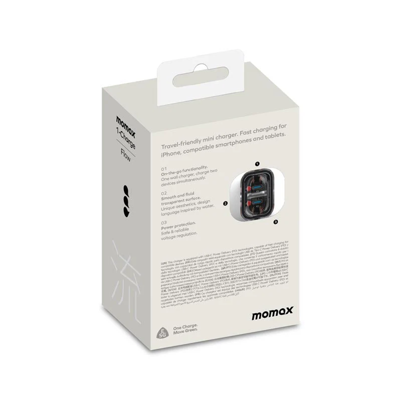 Momax AX UM51UKW 35W 2 Port Charger 1-Charge Flow - Image 2