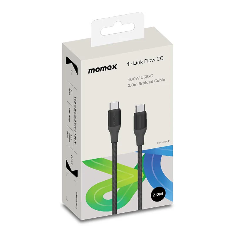 Momax DC25D 1-Link Flow CC 100W USB-C to USB-C Braided Cable (2M) - Image 5
