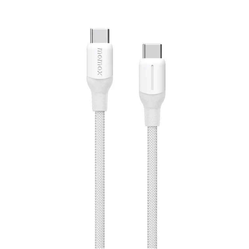 Momax DC25W 1-Link Flow CC 100W USB-C to USB-C Braided Cable (2M) White - Image 2