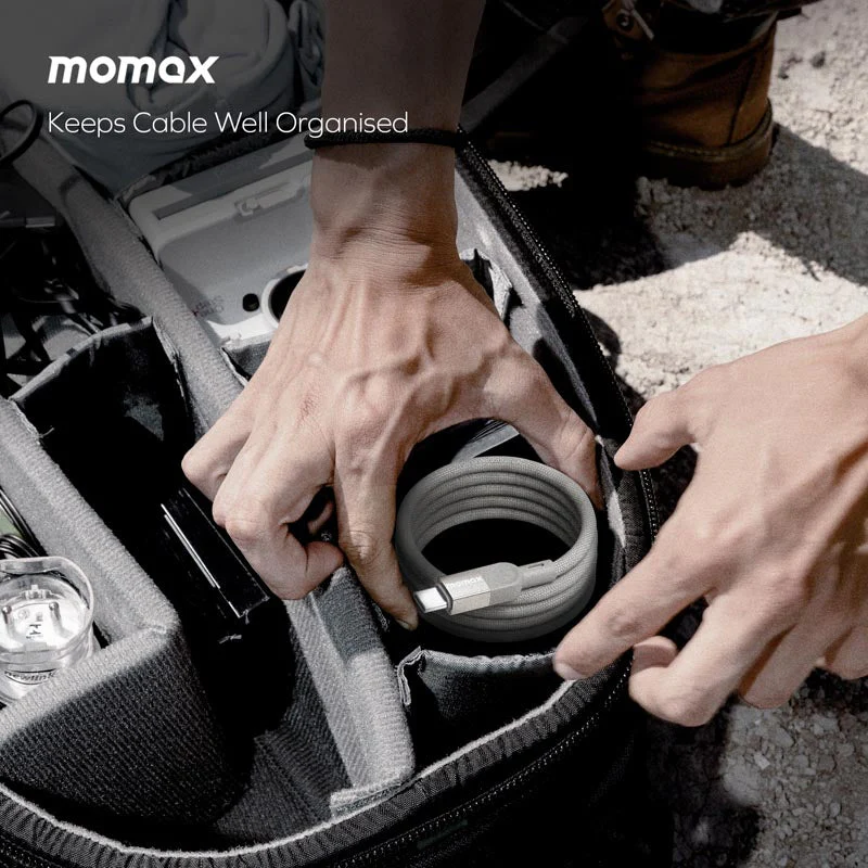 Momax DC36L MAG Link 100W-2M Magnetic USB-C to USB-C Cable Titanium - Image 4