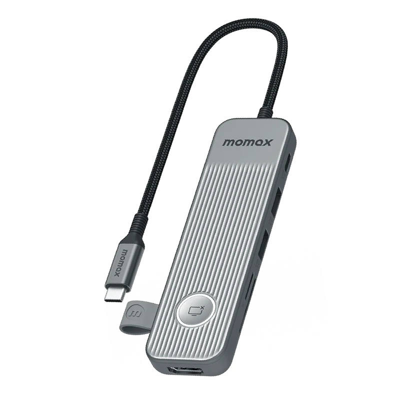 Momax DH17E ONELINK 7-in-1 Multi-Function USB-C Hub (Grey) - Image 3