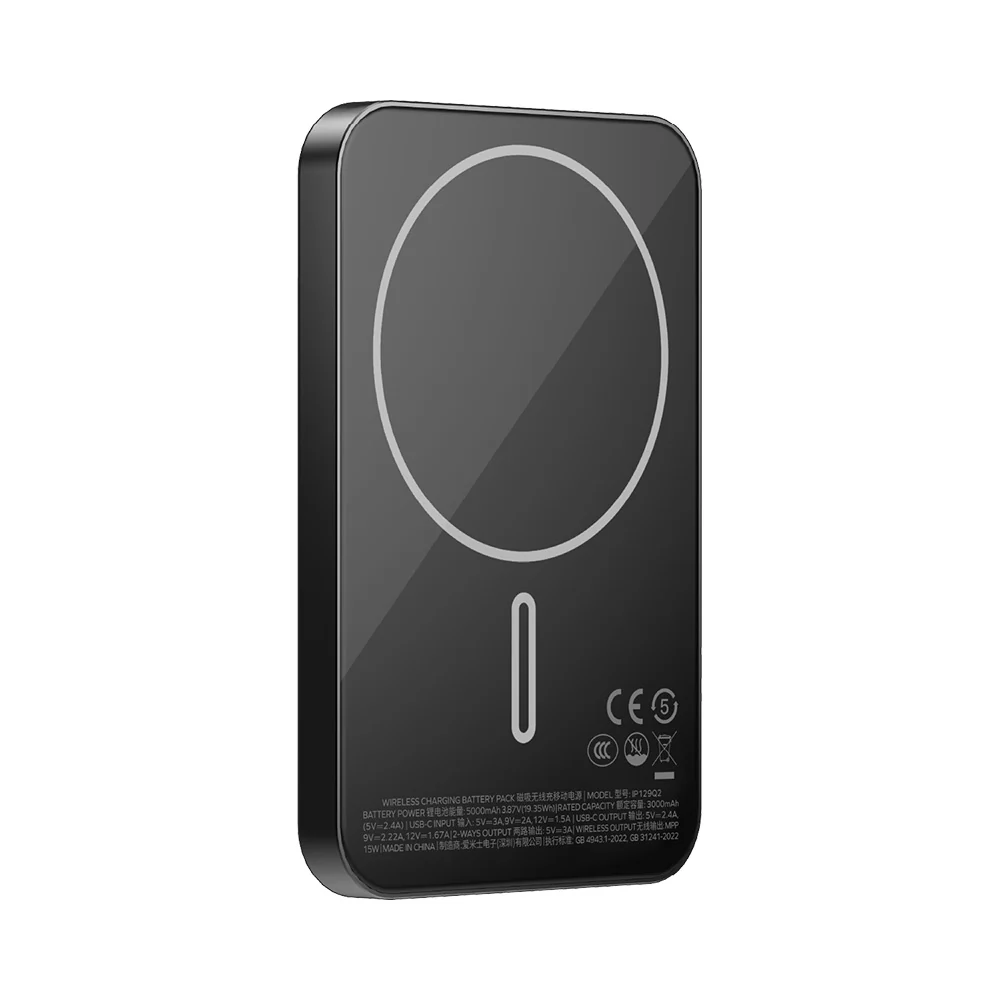 Momax IP129Q2D 1-Power Q.Pass 5000mAh Qi2 Magnetic Wireless Battery Pack (CCC-Certified) - Black - Image 3