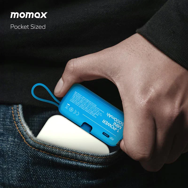 Momax IP130B 5000mAh PD20W 3-In-1 Built-in USB-C Powerbank (Blue) - Image 8