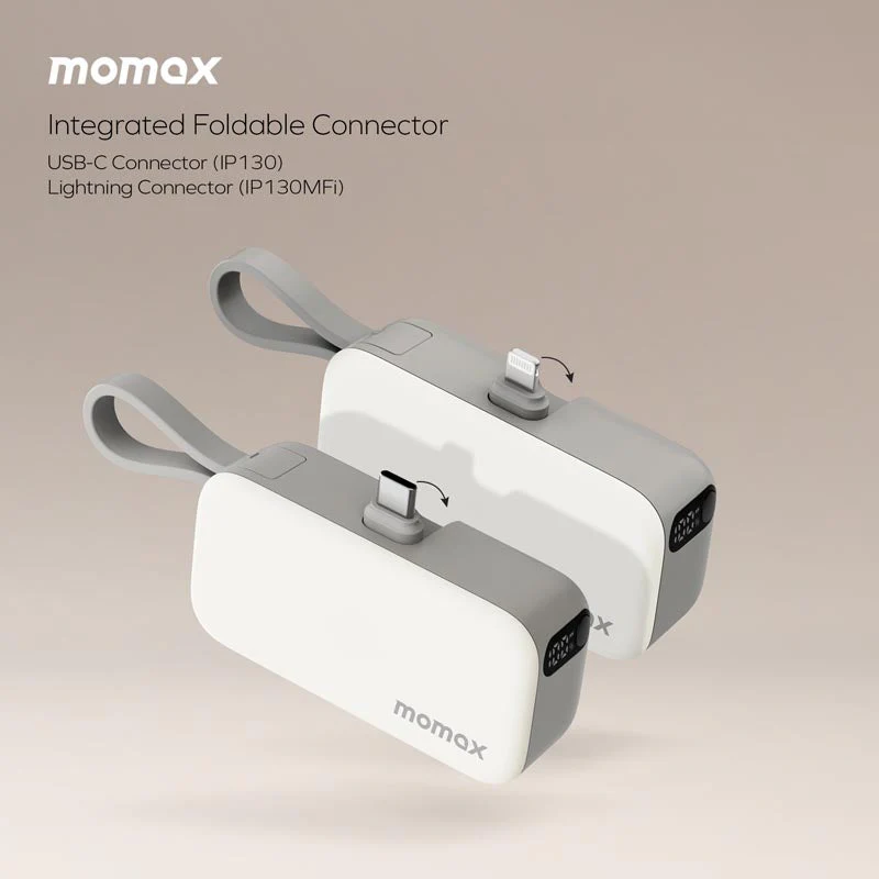 Momax IP130W 5000mAh PD20W 3-In-1 Built-in USB-C Powerbank (White) - Image 10