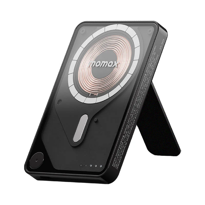Momax IP131HKD 1-Power X Pro 20W 5,000mAh Magnetic Wireless Battery Pack with Built-In USB-C Cable (Black)