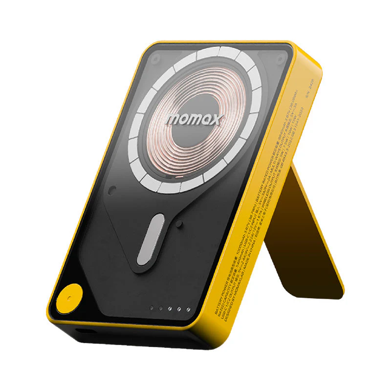 Momax IP132HKY 1-Power X Pro+ 20W 10,000mAh Magnetic Wireless Battery Pack with Built-In USB-C Cable (Yellow) - Image 3