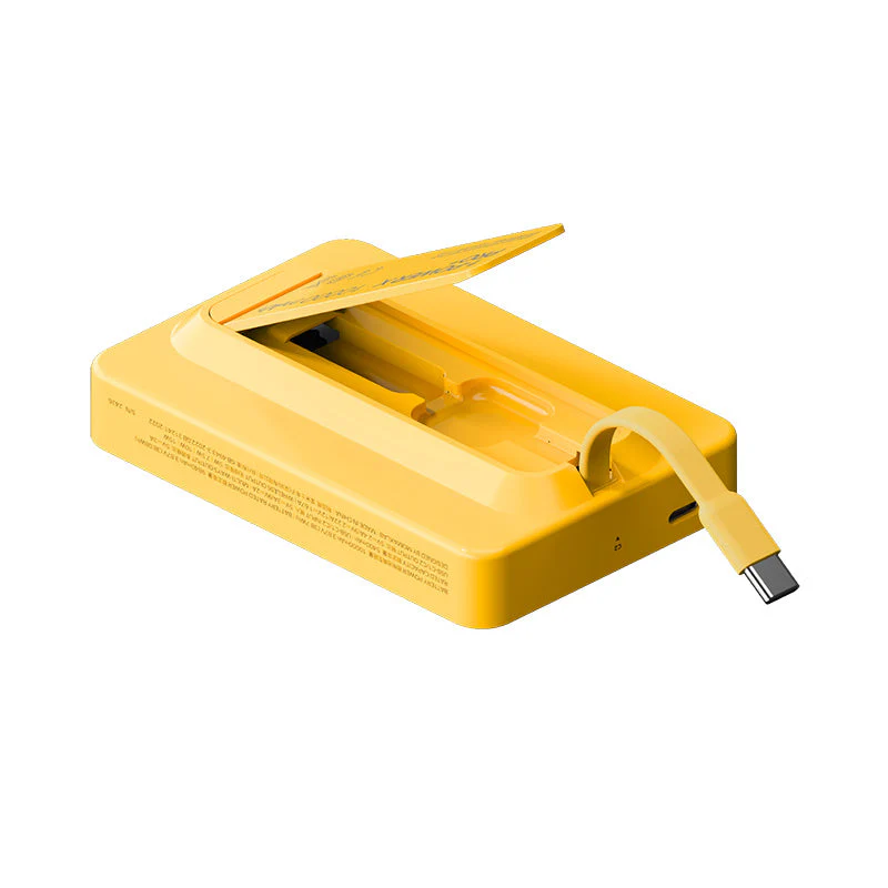 Momax IP132HKY 1-Power X Pro+ 20W 10,000mAh Magnetic Wireless Battery Pack with Built-In USB-C Cable (Yellow) - Image 5