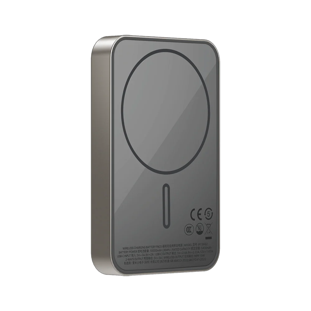 Momax IP136Q2L 1-Power Q.Pass Qi2 Magnetic Wireless Battery Pack 10,000mAh - Titanium - Image 2