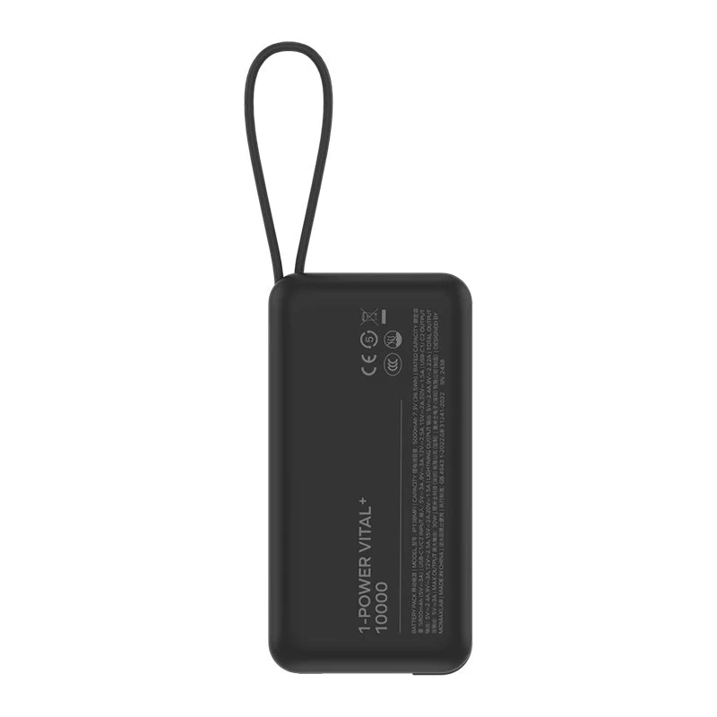 Momax IP138MFID 1-Power Vital+ 10000mAh Battery Pack with Dual Built-in USB-C & Lightning Cable (Black) - Image 3