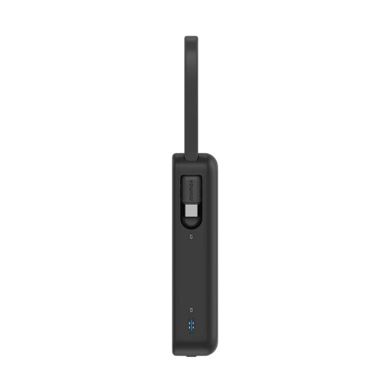 Momax IP138MFID 1-Power Vital+ 10000mAh Battery Pack with Dual Built-in USB-C & Lightning Cable (Black) - Image 4