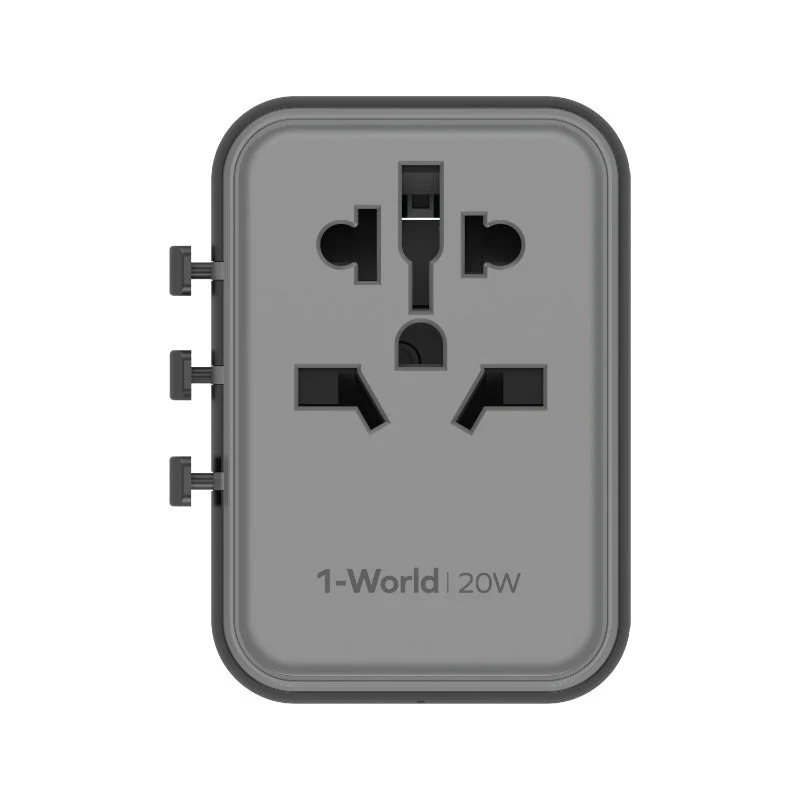 Momax UA11D 1-World 20W 3-Port + AC Travel Adapter - Black - Image 2