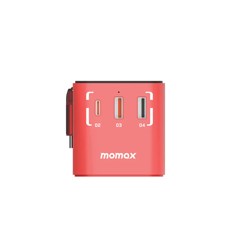 Momax UA18GDR I-World+ 70W GaN 3-Port AC Travel Adapter with Built-in USB-C Cable - MS-06S Char's Zaku II - Image 5