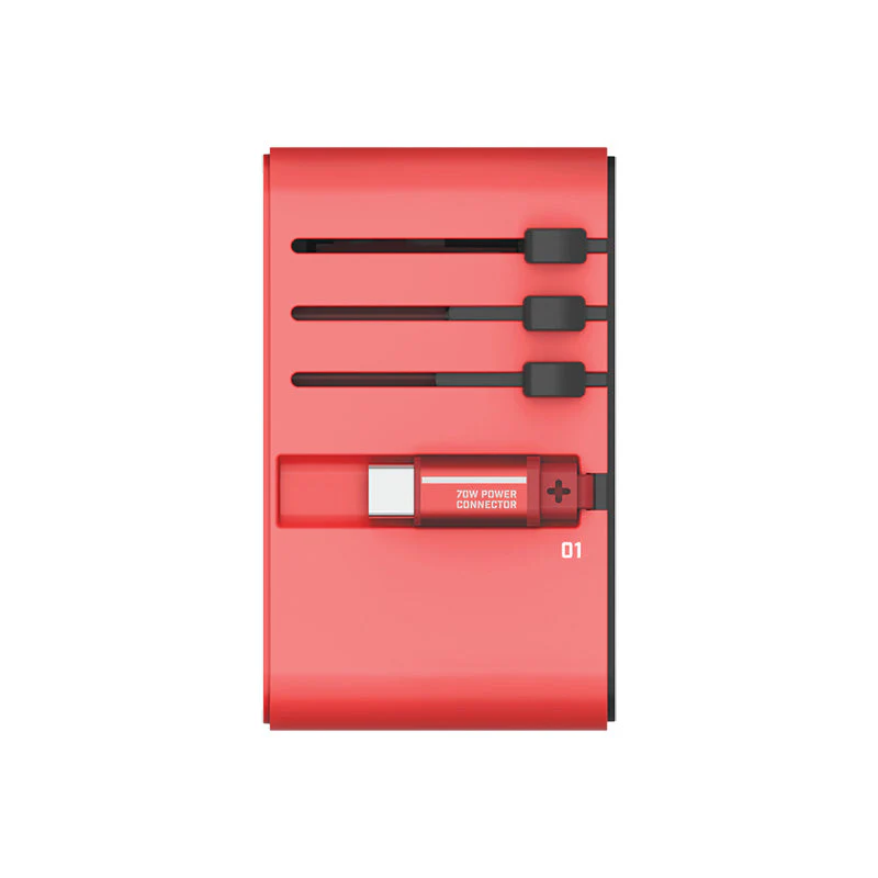 Momax UA18GDR I-World+ 70W GaN 3-Port AC Travel Adapter with Built-in USB-C Cable - MS-06S Char's Zaku II - Image 6