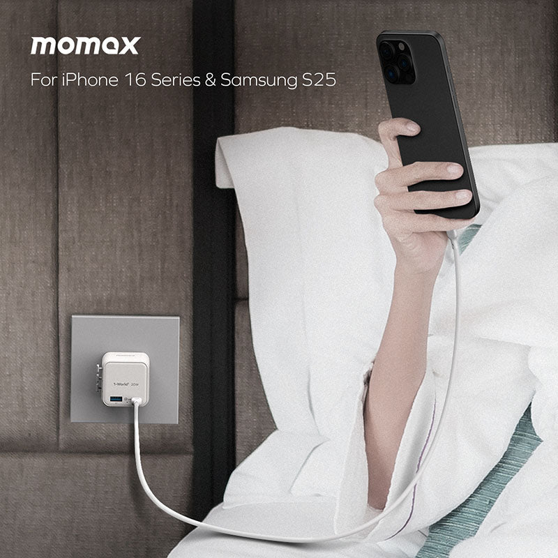 Momax UA29D 1-World² 20W Universal 2-Port USB Travel Adapter - Black - Image 6