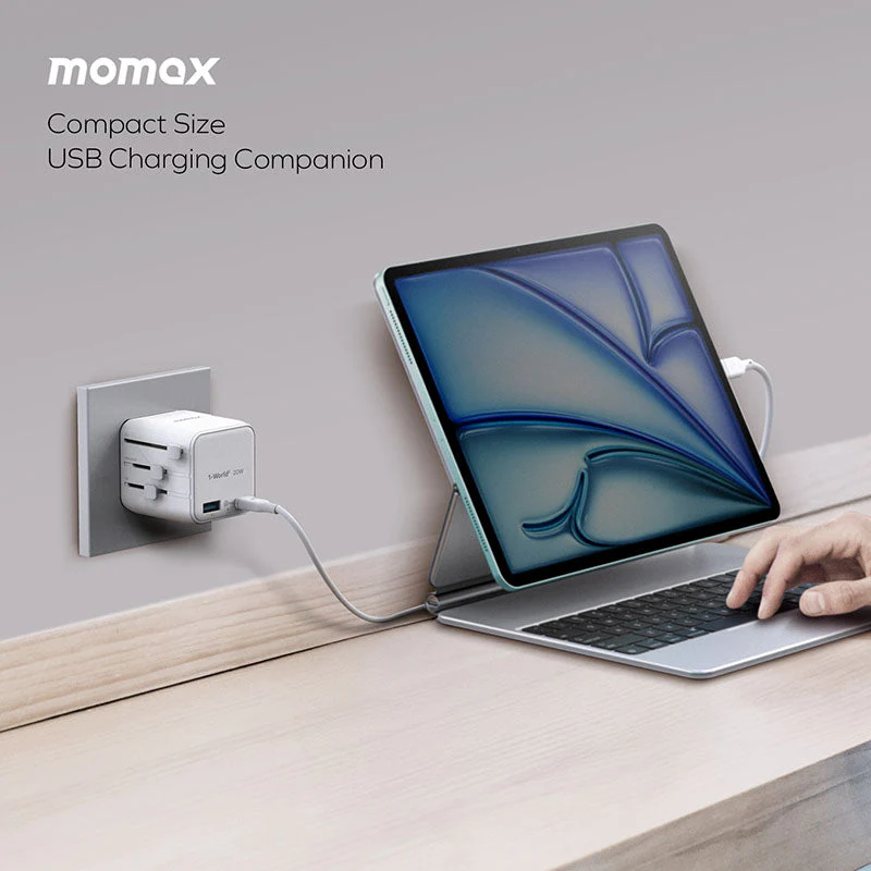 Momax UA29D 1-World² 20W Universal 2-Port USB Travel Adapter - Black - Image 8