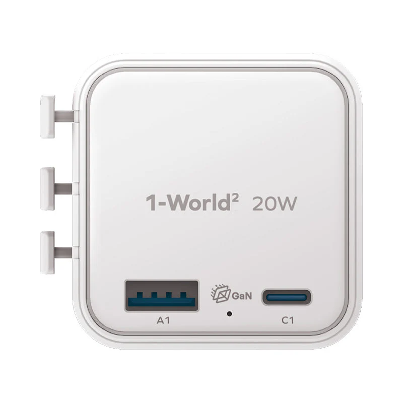 Momax UA29W 1-World² 20W Universal 2-Port USB Travel Adapter - White - Image 4