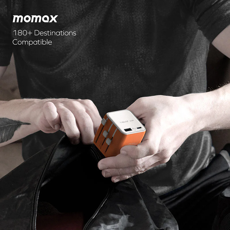 Momax UA29W 1-World² 20W Universal 2-Port USB Travel Adapter - White - Image 7