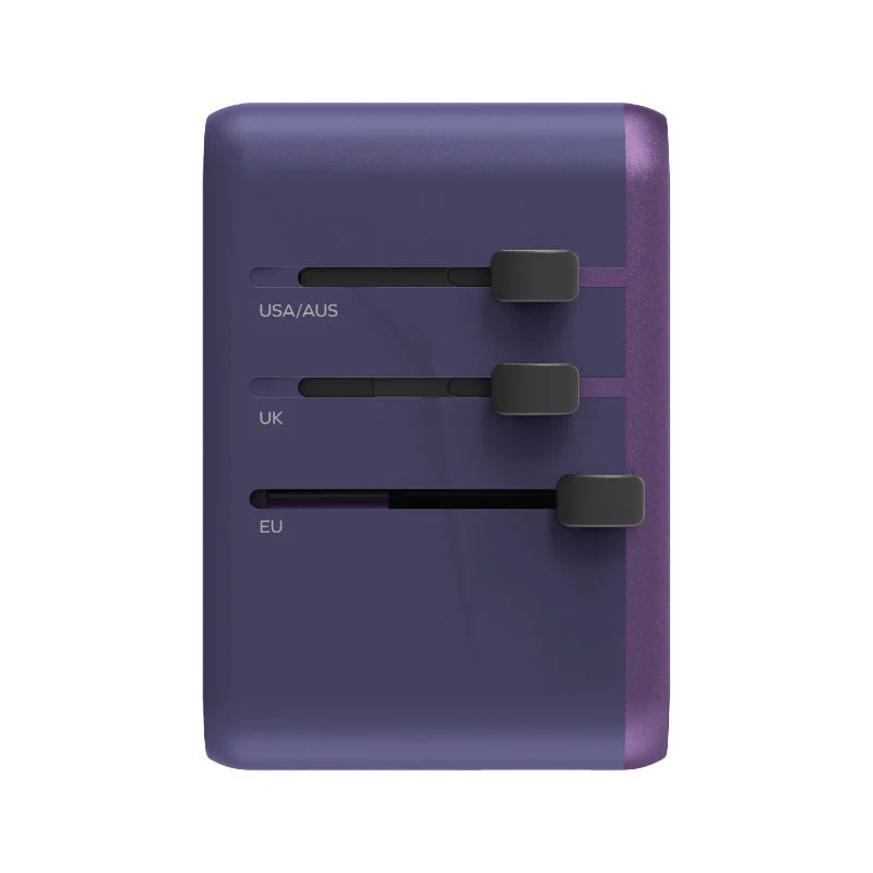 Momax UA8AU 1-World 70W GaN 5 Ports + AC Travel Adaptor - Purple - Image 4