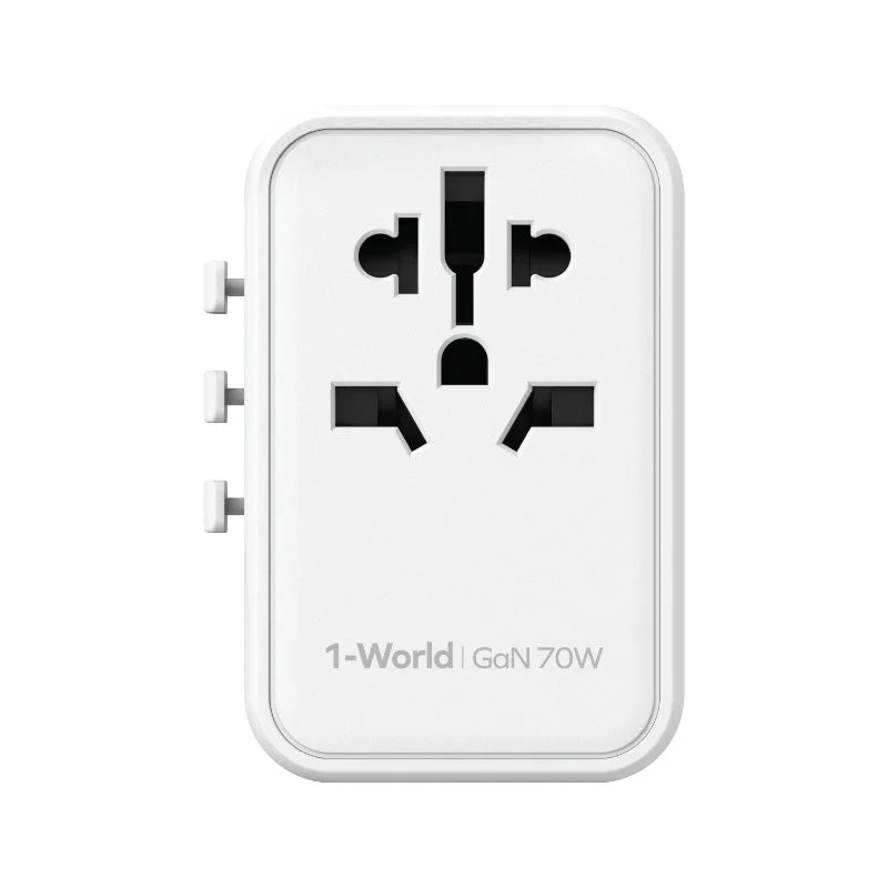 Momax UA8AW 1-World 70W GaN 5 Ports + AC Travel Adaptor - White - Image 2