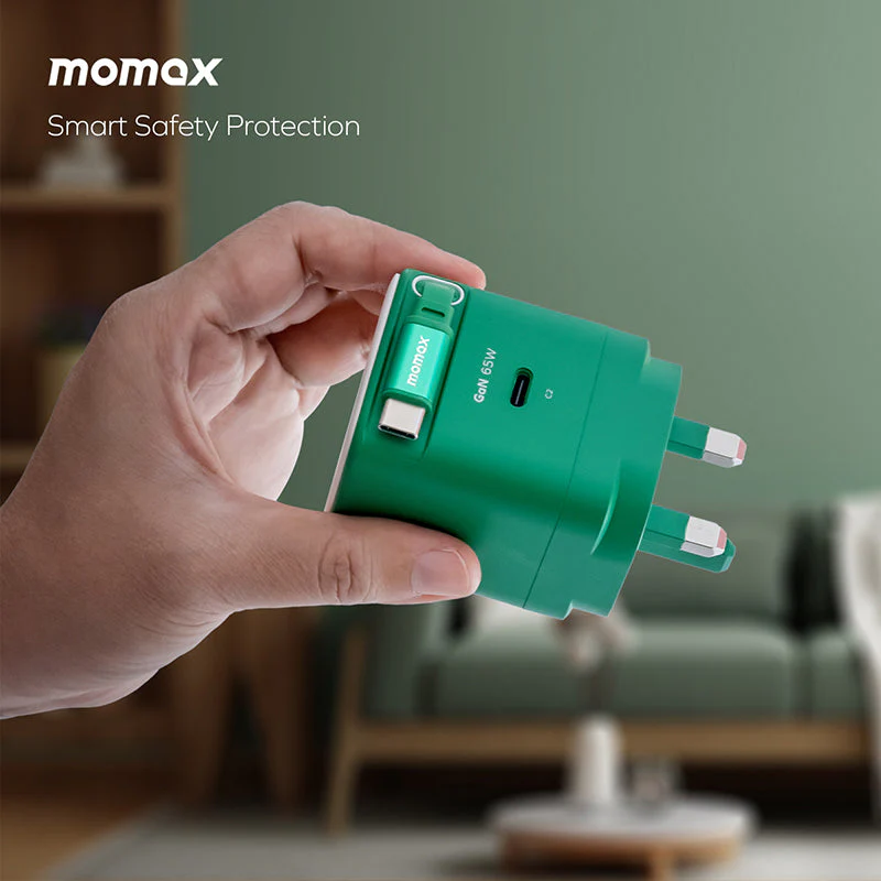 Momax UM76UKM 1-Charge+ 65W 1-Port GaN Charger with Retractable USB-C Cable - Orange - Image 9
