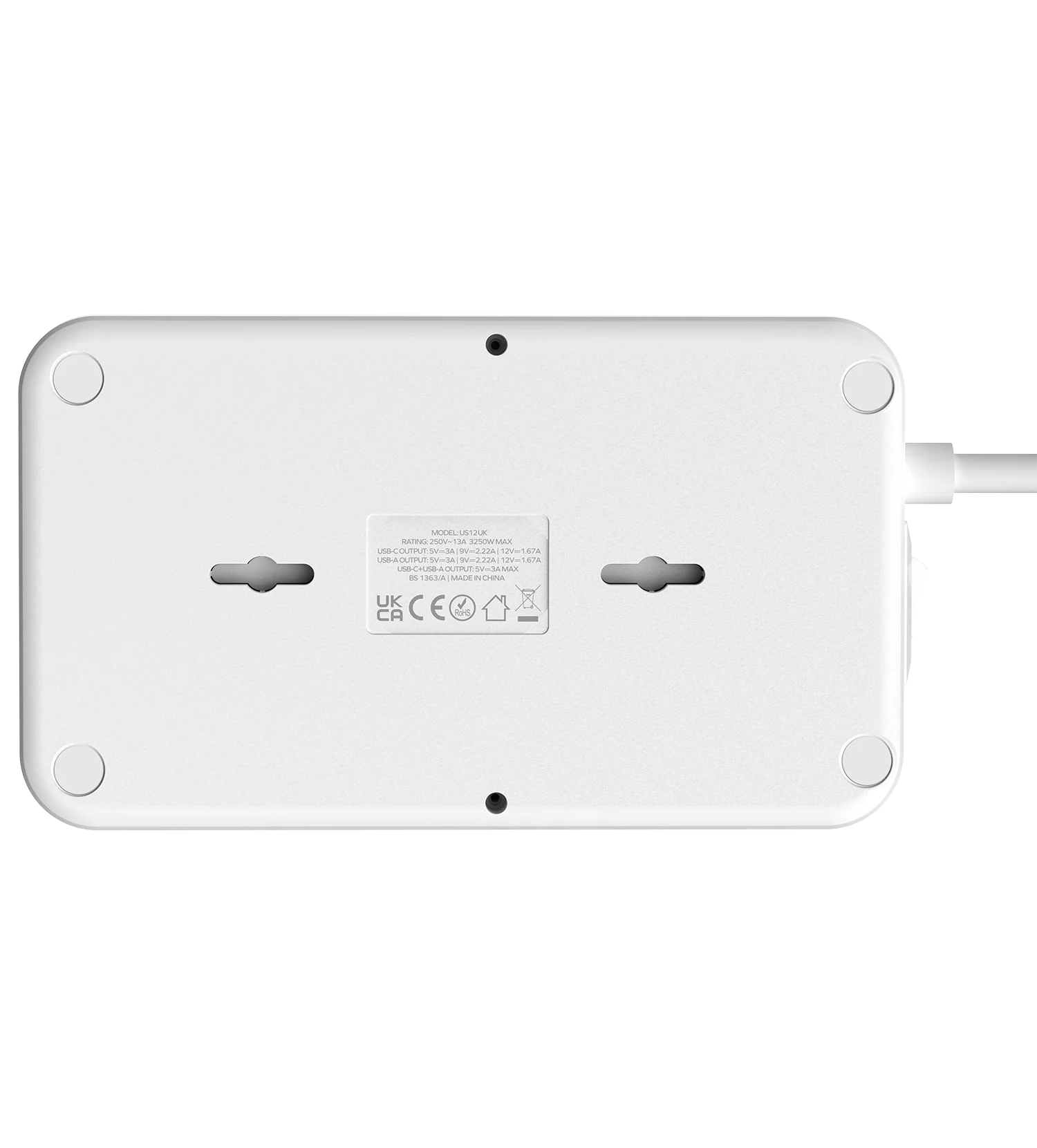 Momax US12UKW ONEPLUG 6-Outlet Power Strip with USB (White) - Image 3