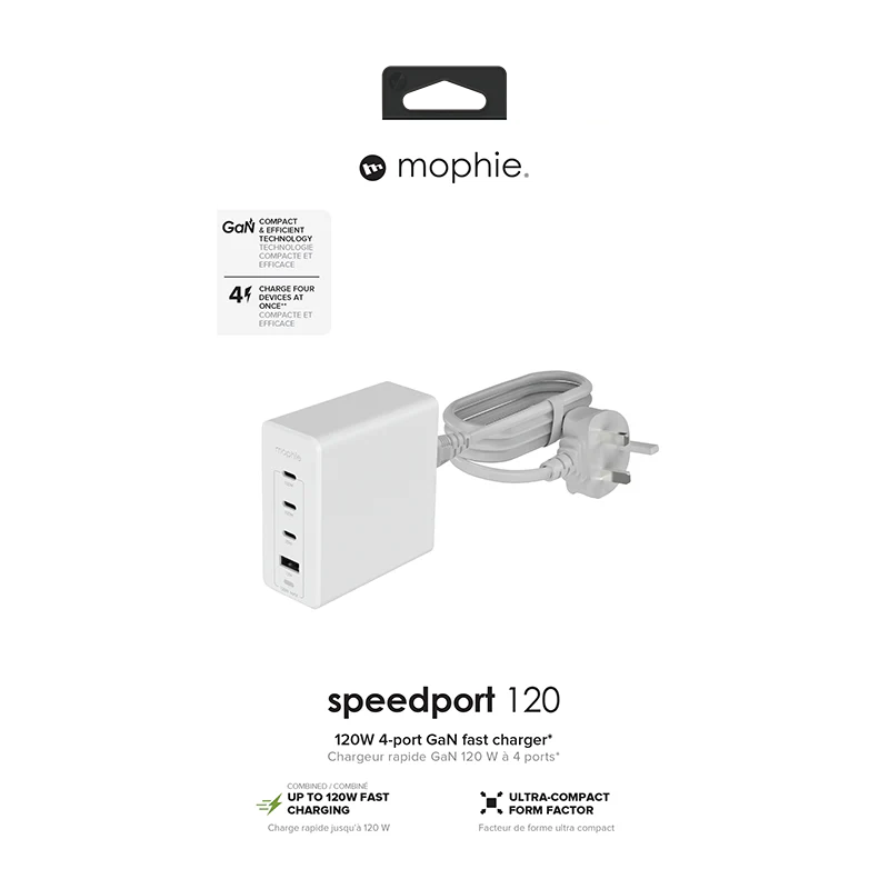 Mophie MP-409909310 Wall Adapter USB-C PD HUB 120W GAN (White) - Image 5