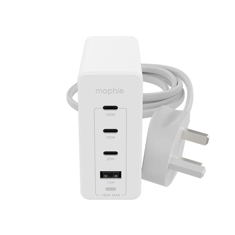 Mophie MP-409909310 Wall Adapter USB-C PD HUB 120W GAN (White) - Image 6