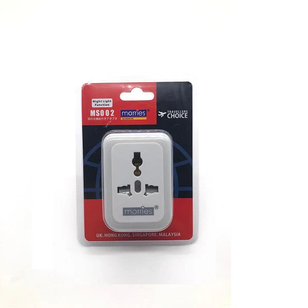 Morries MS002/WNL Travel Adaptor w/Night Light (White) - Image 4