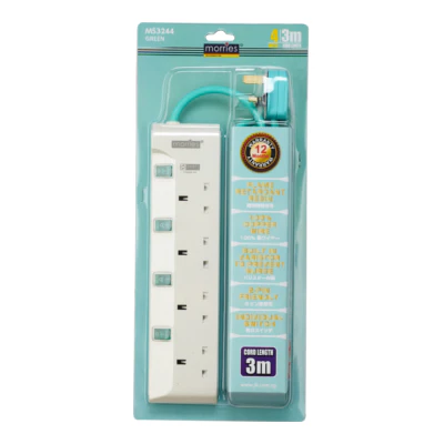 Morries MS3244GR 4Way Extension Cord 3m w/Surge (Green) - Image 2