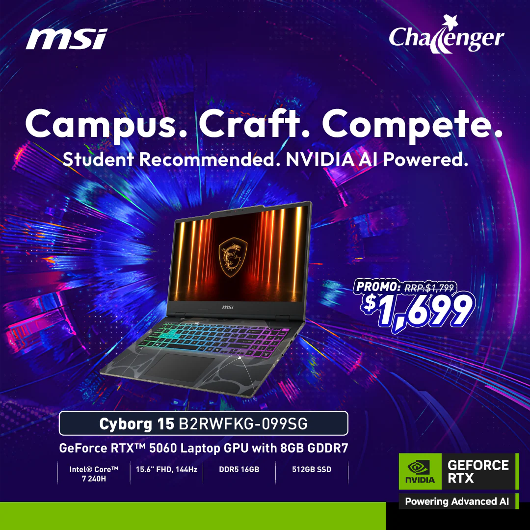 MSI Cyborg 15 B2RWFKG-099SG - C7-240H 16GB 512GB GeForce RTX 5060 - Image 2