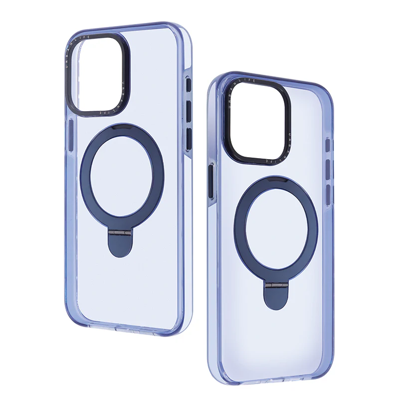 N.Brandz iPhone 15 Pro MagSafe with Ring Stand Protective Case (Blue) - Image 5