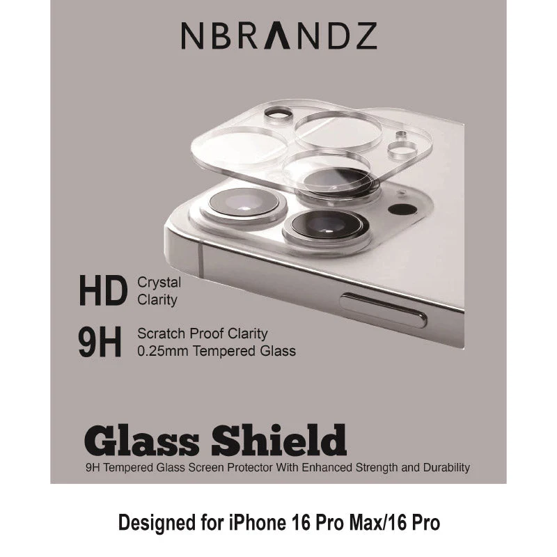 N.Brandz iPhone 16 Pro/16 Pro Max N-LENS-IP16L-CL Full Coverage Ultra Clear Lens Protector Clear - Image 2