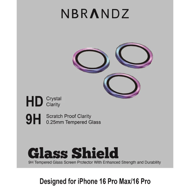 N.Brandz iPhone 16 Pro/16 Pro Max N-LENS-IP16LP-IR Premium Steel Lens Protector Iridescent - Image 2