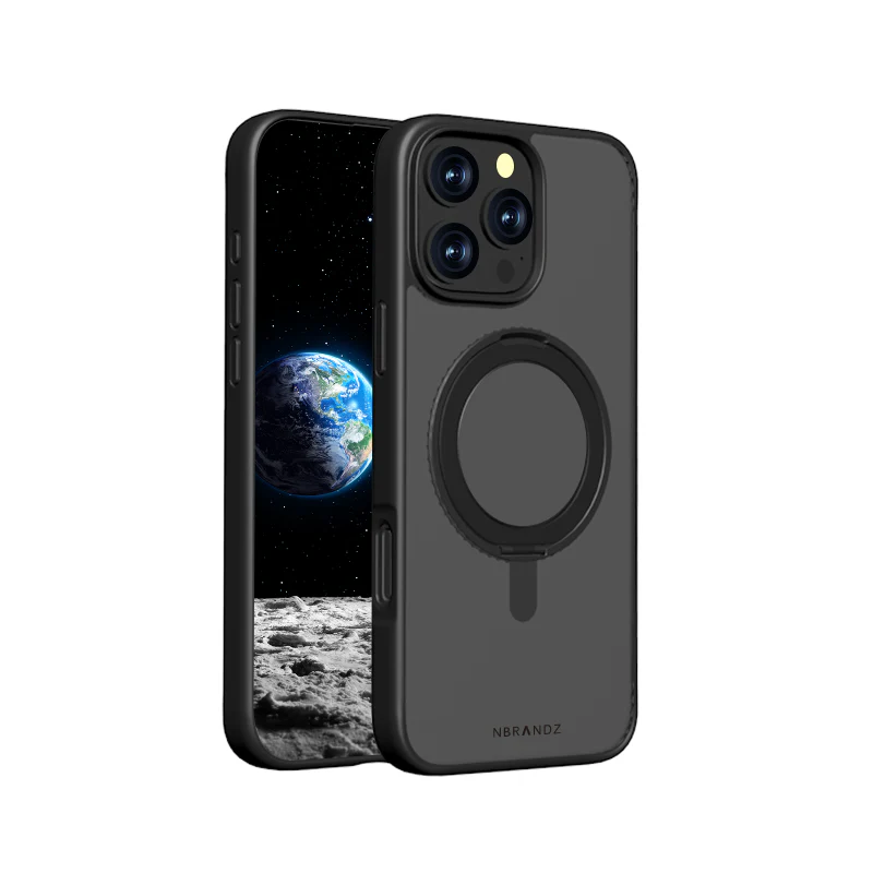 N.Brandz iPhone 16 Pro N-Mag360-IP16Pro63-MB/MagClairo-Black 360 Rotated Stand Matt Black Case - Image 6