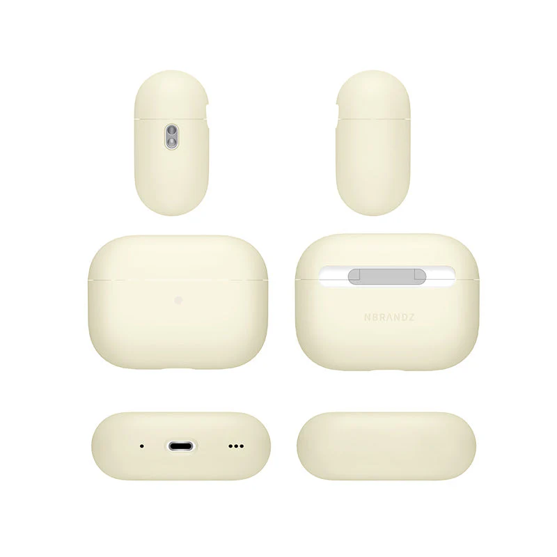 N.Brandz N-AP-Lisi-Airpod Pro2-CR Liquid Silicone Dual Layer Hybrid Case (Cream) - Image 3