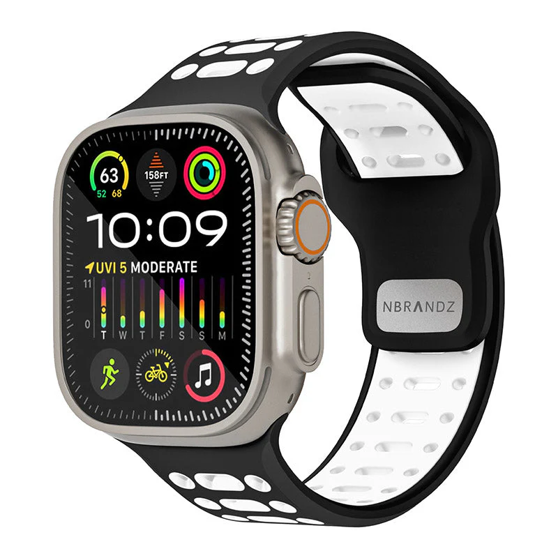 N.Brandz N-SB249-BW/Sport Apple Watch 1-10/SE Band 2 49/46/45/44/42mm (Black White) - Image 2
