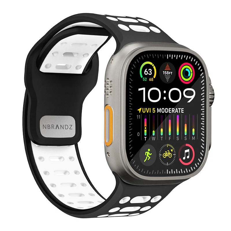 N.Brandz N-SB249-BW/Sport Apple Watch 1-10/SE Band 2 49/46/45/44/42mm (Black White) - Image 3