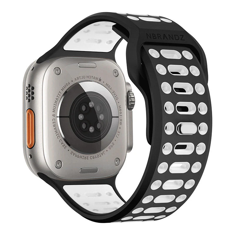 N.Brandz N-SB249-BW/Sport Apple Watch 1-10/SE Band 2 49/46/45/44/42mm (Black White) - Image 4